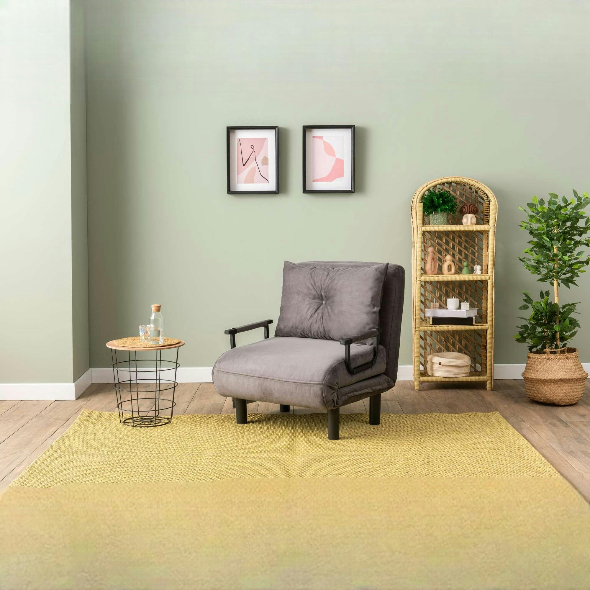 Fauteuil convertible gris inclinaison réglable 175 cm IBARRA