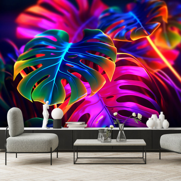 Feeby Fototapeta, Monstera fluorescencyjne liście 150x105