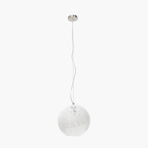 Ruma Speckled White Glass Pendant Ceiling Light