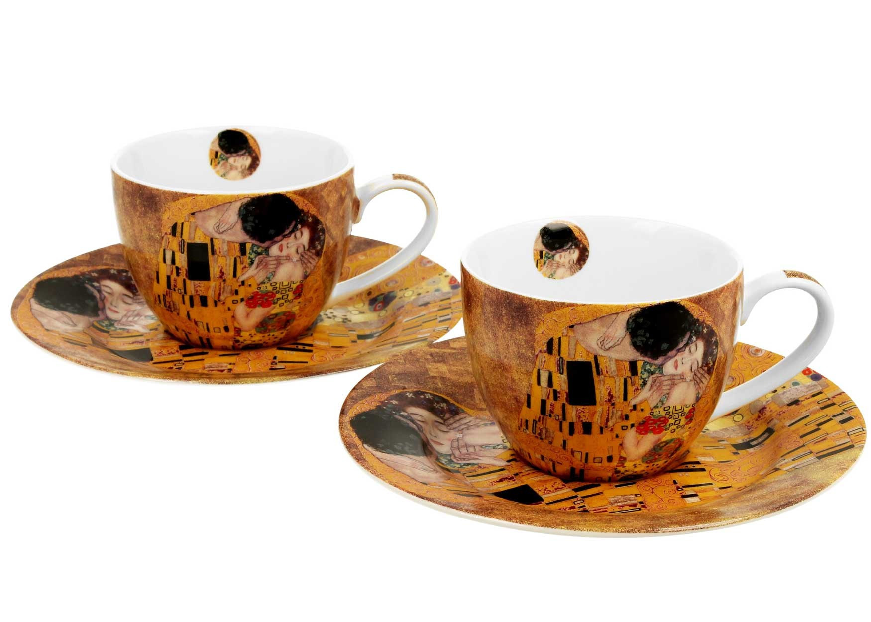 Zestaw 2 filiżanek espresso Klimt The Kiss 90 ml do Kawy Herbaty