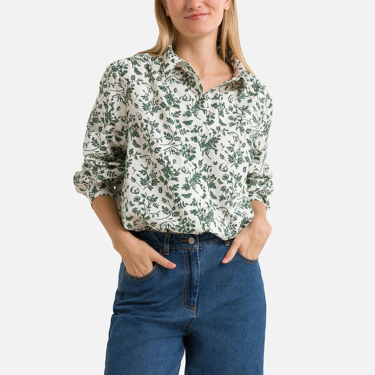 Chemise imprimée, manches longues