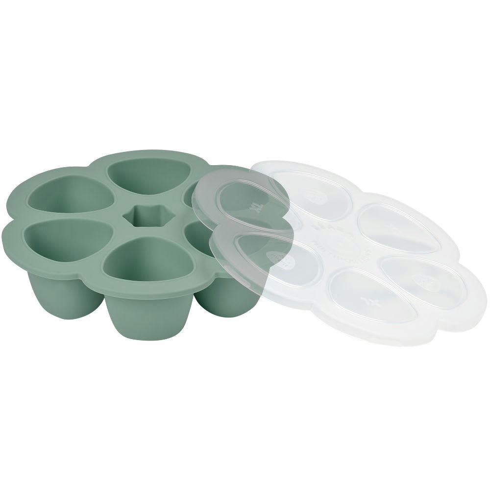 APPRENTISSAGE REPAS - Moule de congélation multi portions silicone Sage green (6 x 150 ml)