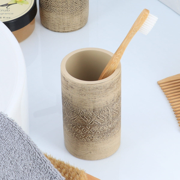 Kubek łazienkowy na szczoteczki Orient Beżowy 200 ml Boho