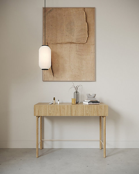 Coiffeuse 1 tiroir sur pied chêne huilé 110 cm NOLIE
