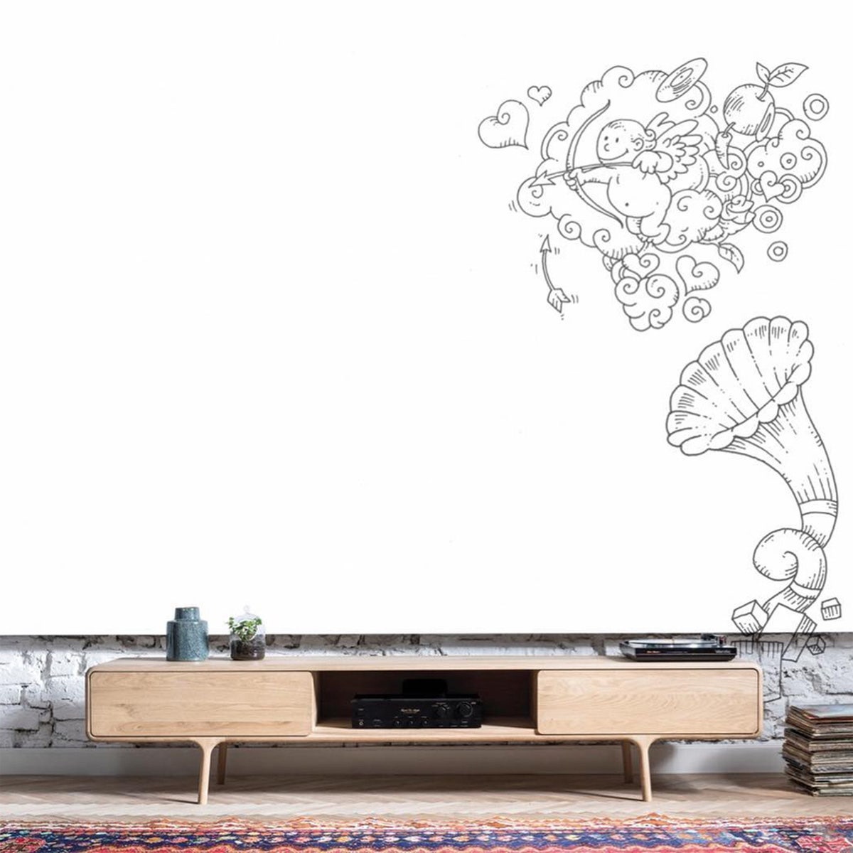 Gazzda Fawn Lowboard TV meubel Naturel - 2 Lades - 220 cm