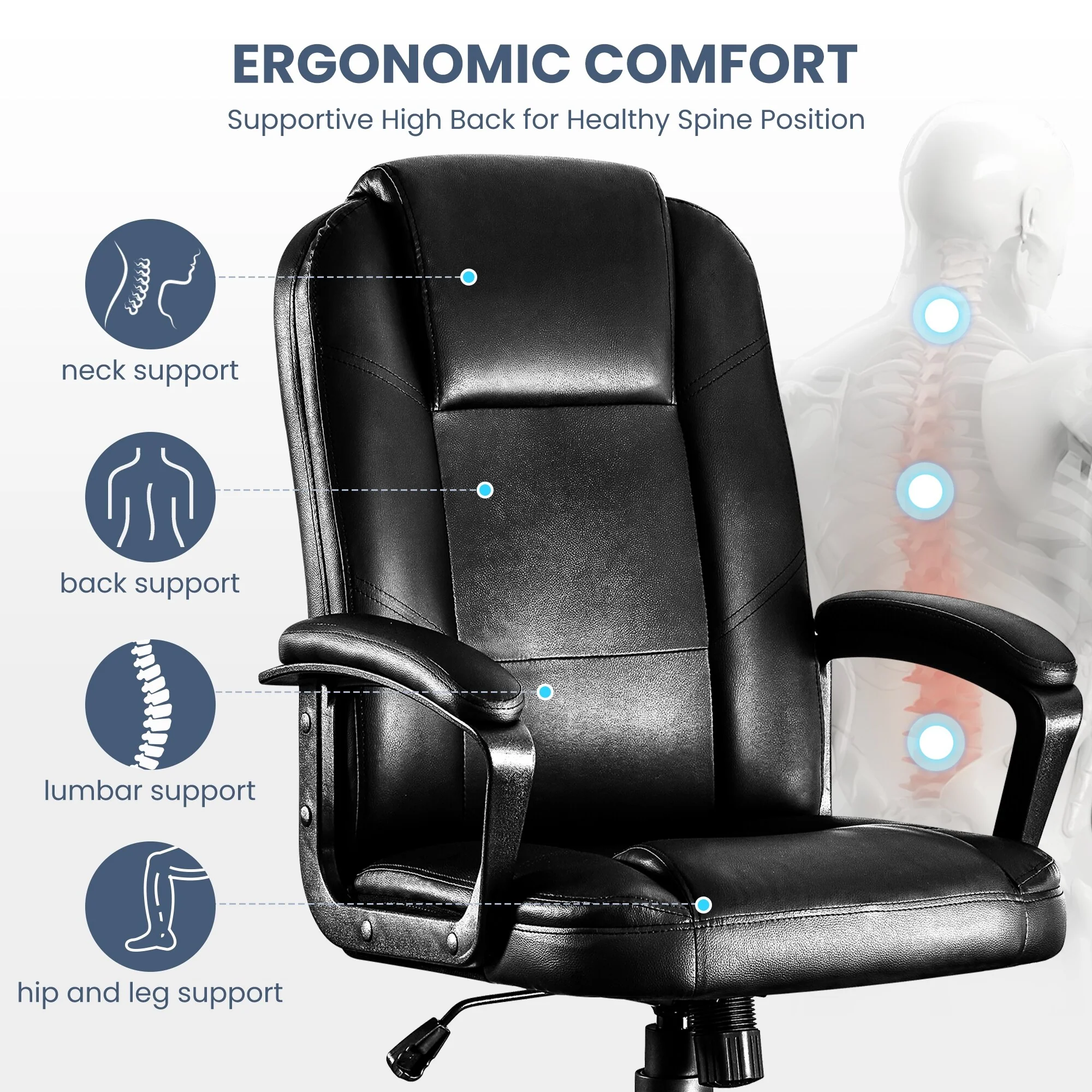 Big and Tall Home Office Chair for Adults,Computer Desk Chair, Comfortable Gaming Chair for 8 Hours Design,Heavy Duty 400 LBS