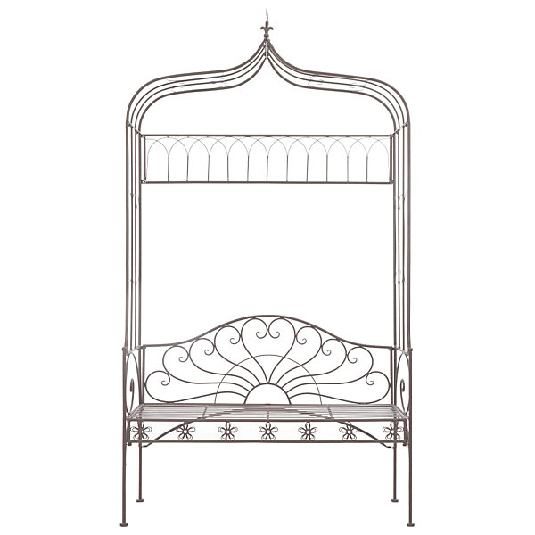 Banc de jardin meuble de patio marron Helloshop26