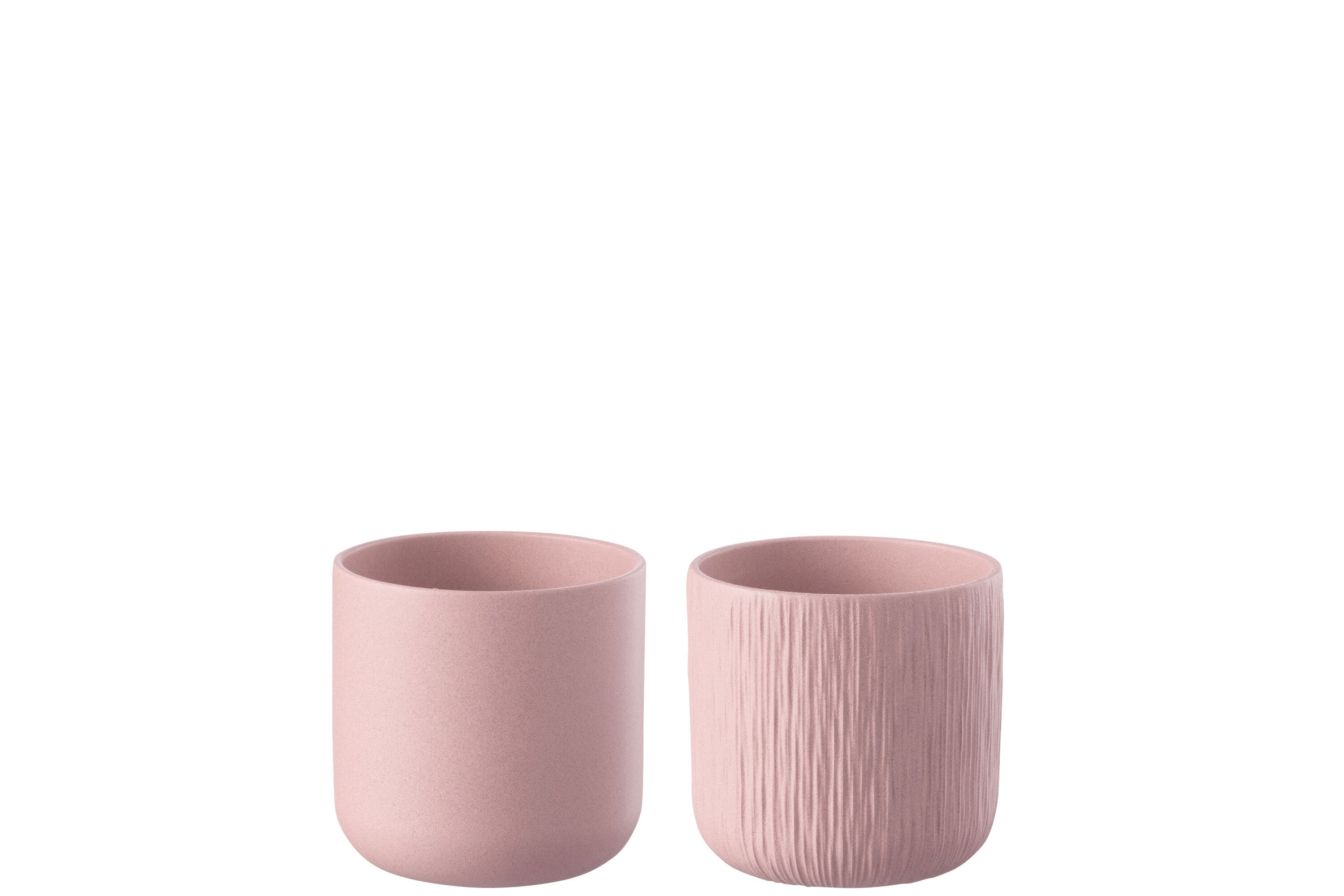 J-Line bloempot Gen - keramiek - roze - extra small - 2 stuks - Ø 11 cm