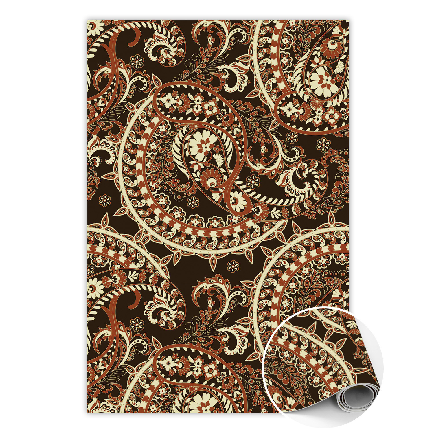 Wewnętrzny dywan winylowy Paisley retro 60 x 90 cm