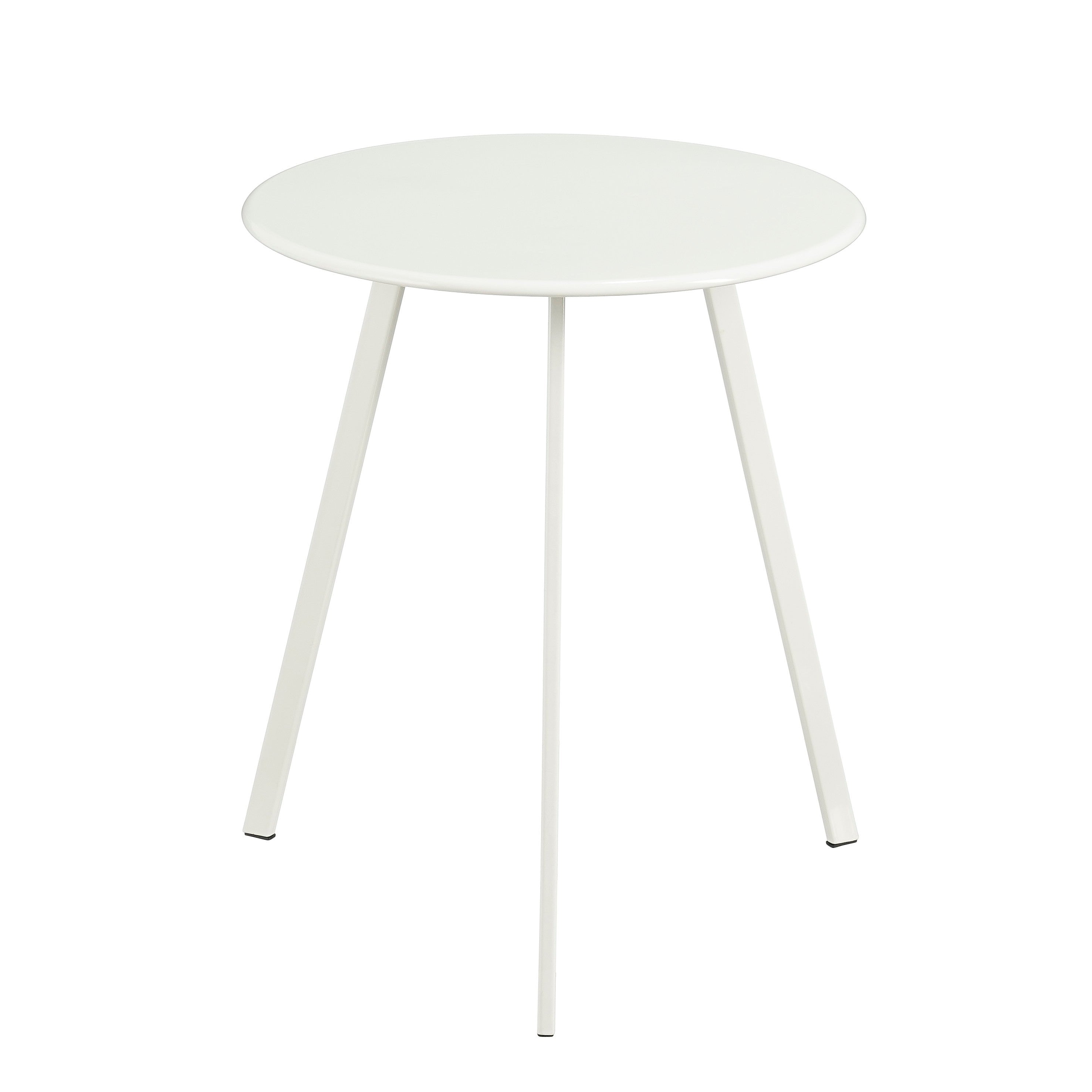 MMica Decorations Seatle Bijzettafel voor Buiten - Salontafel Rond - Plantentafel en Koffietafel - H45 x D38 cm - IJzer - Wit