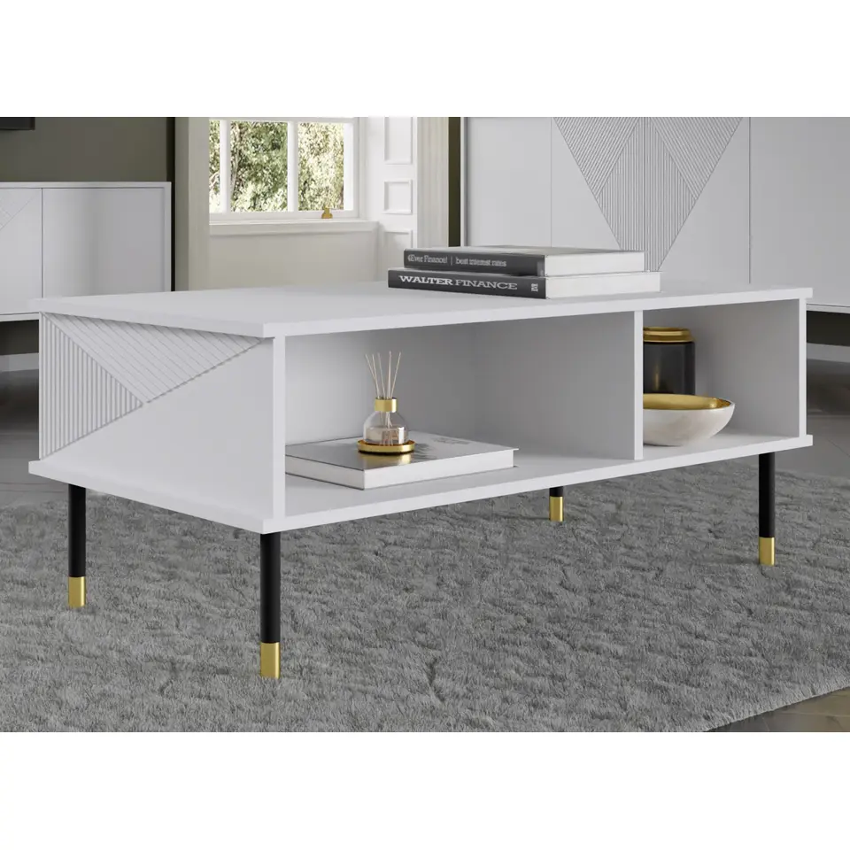 WOODY IV salontafel 110x55 cm mat wit