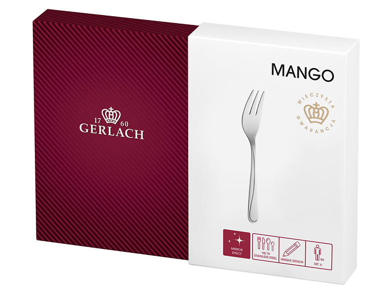 Komplet 6 widelczyków deserowych ze stali nierdzewnej 18/10 Mango Gerlach srebrnych