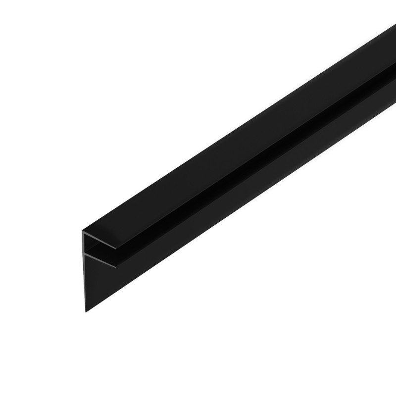 Joint d'étanchéité en F pour paroi 8 mm noir 200 cm