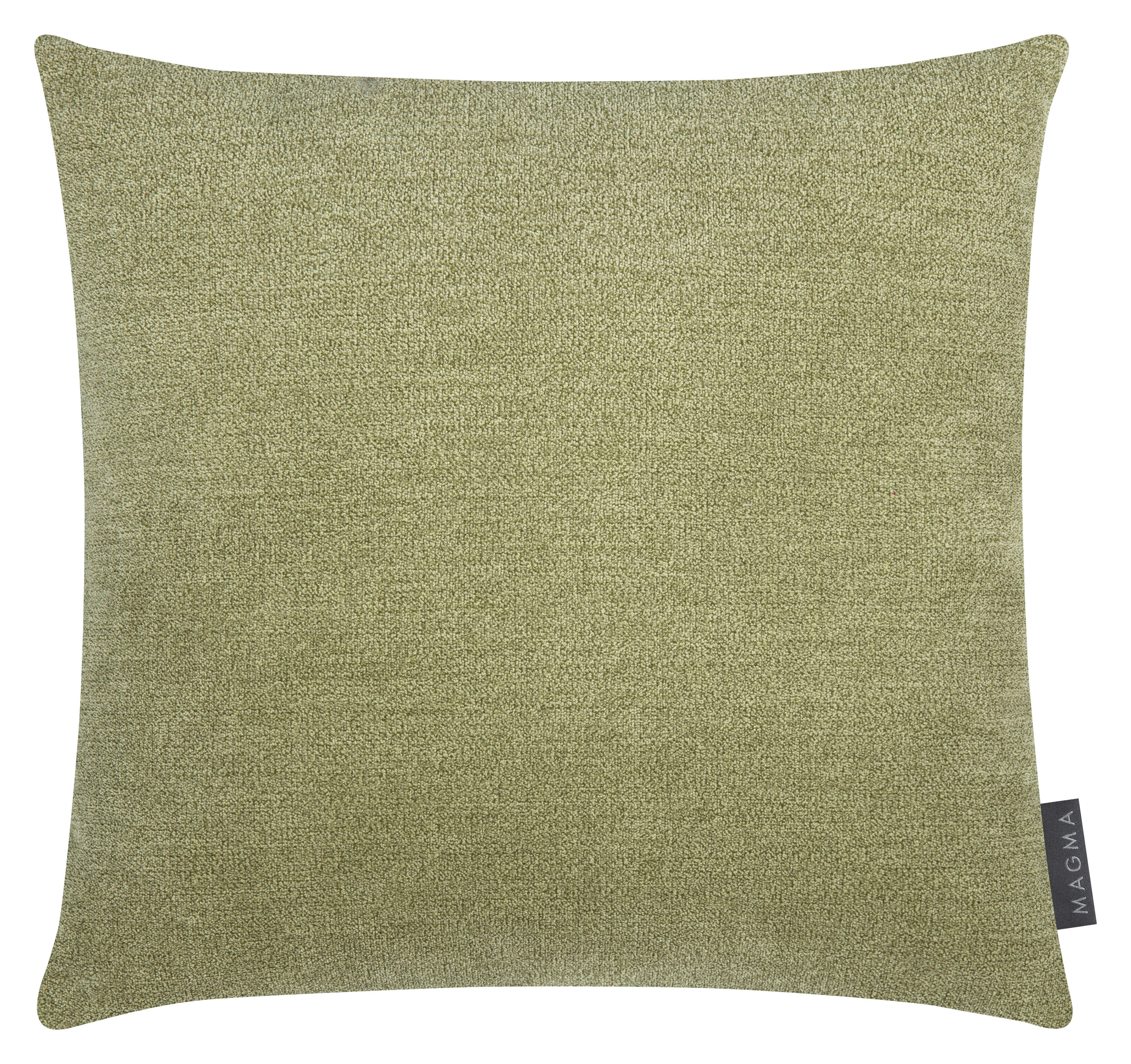 ALFA - Housses de coussin velours chiné vert amande 40x40 - Lot de 2