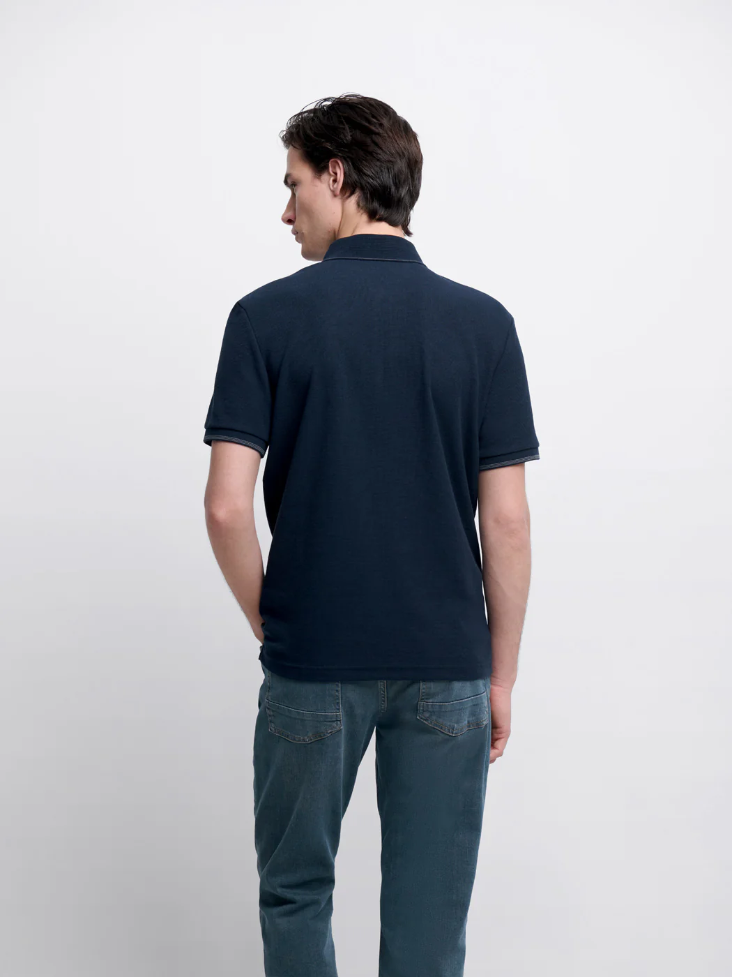 Polo col boutonné gauffré