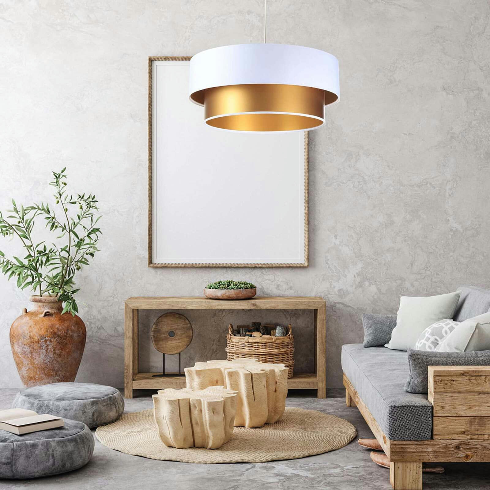 DUO ÉLÉGANT - Suspension Tissu Blanc