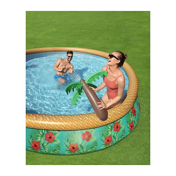 Bestway Piscine gonflable ronde Bestway Fast Set 457 x 84 cm décor tropical