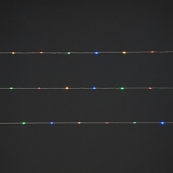 Guirlande lumineuse LED intérieure multicolore câble argenté 8 m