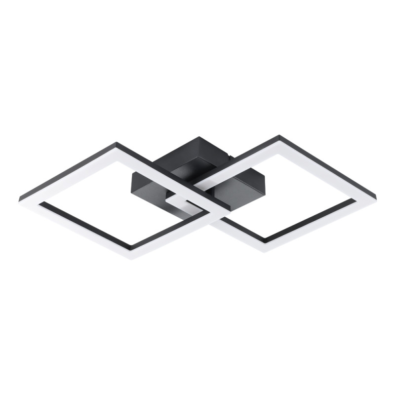 Plafonnier LED Huerta noir blanc chaud 2500 lm 22 W EGLO