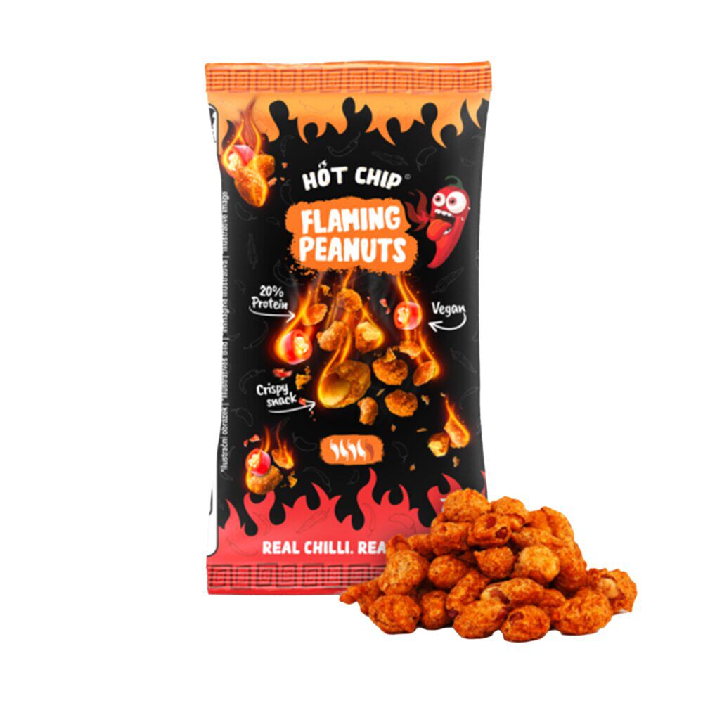 Cacahuètes piquantes Hot Chip Flaming crispy ultra épicées 70gr