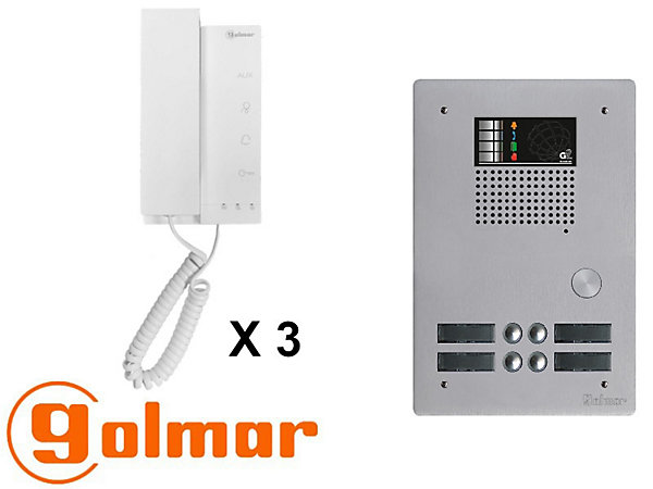 Kit interphone avec 3 combinés GOLMAR Collectif