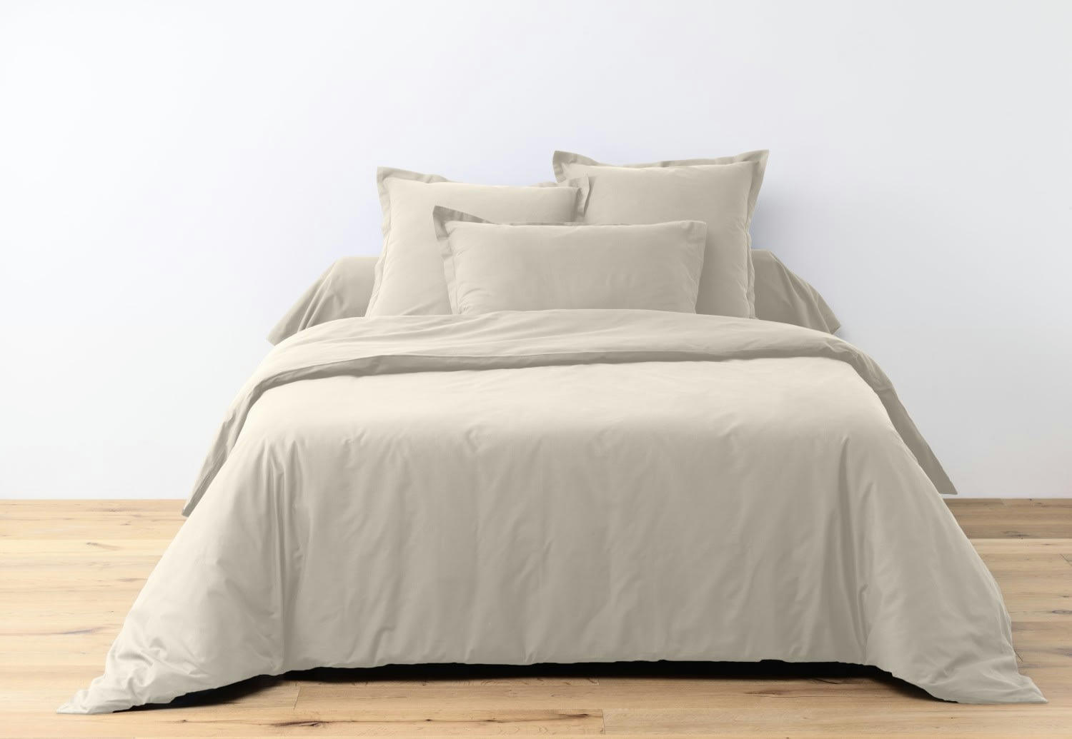 UNI BP - Parure housse de couette coton blanc 200x200 cm