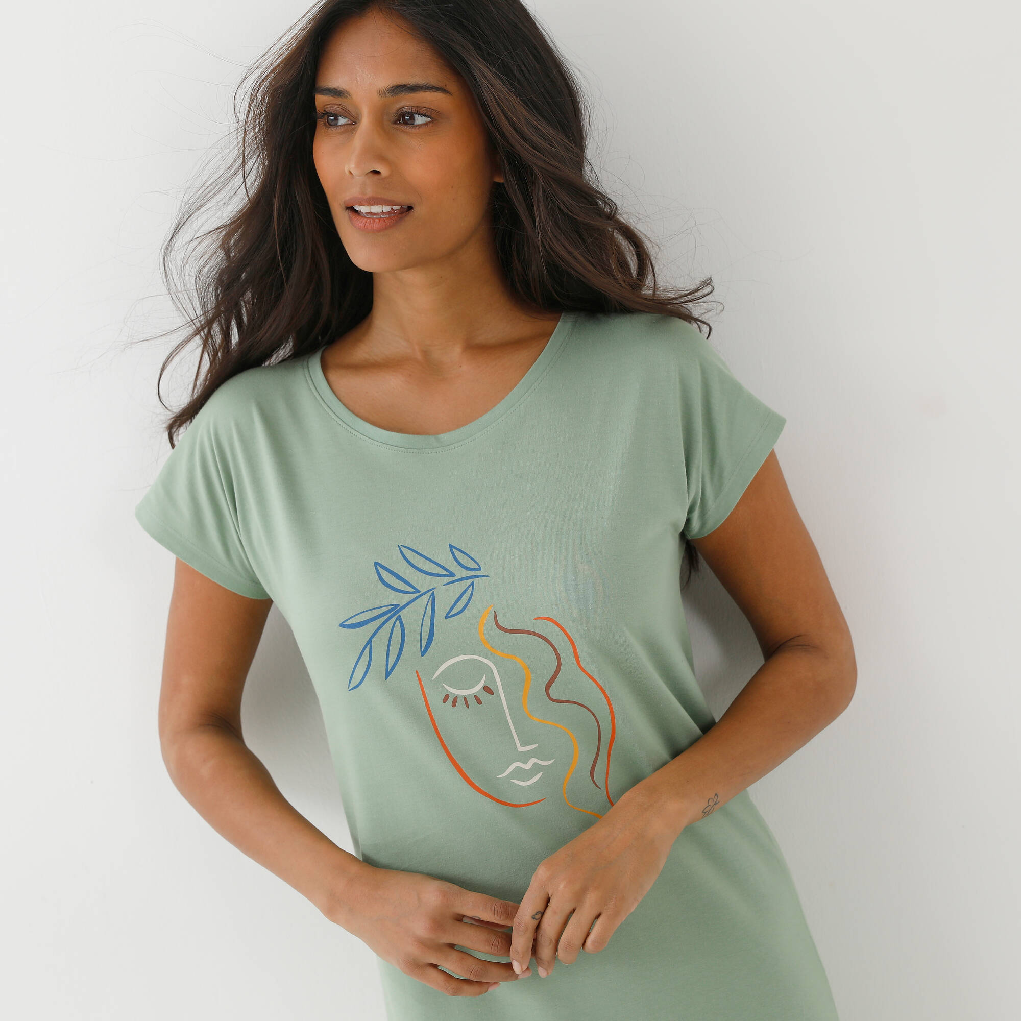 Chemise de nuit imprimée Madère
