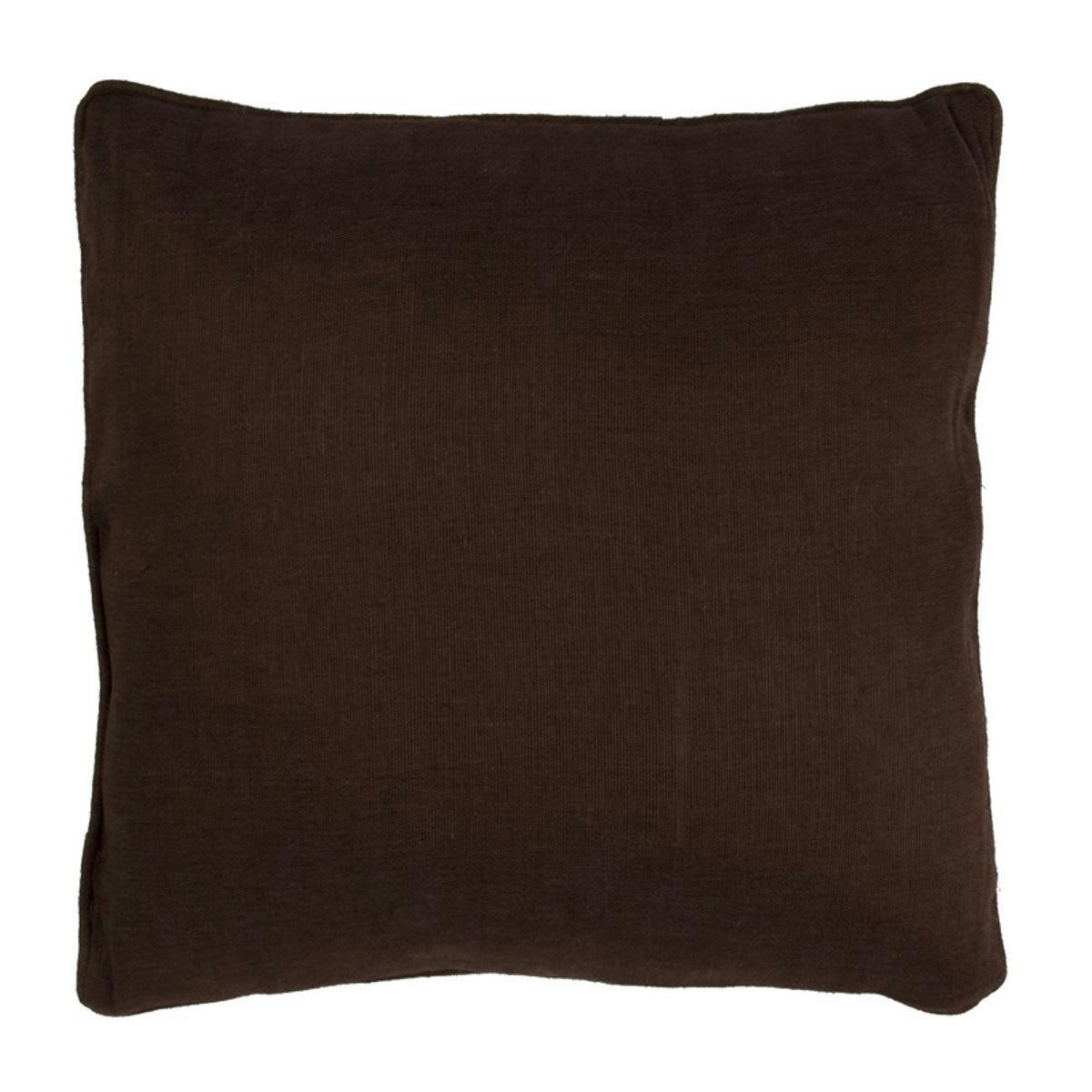 TRIBU - Coussin en jute et coton chocolat 38x38