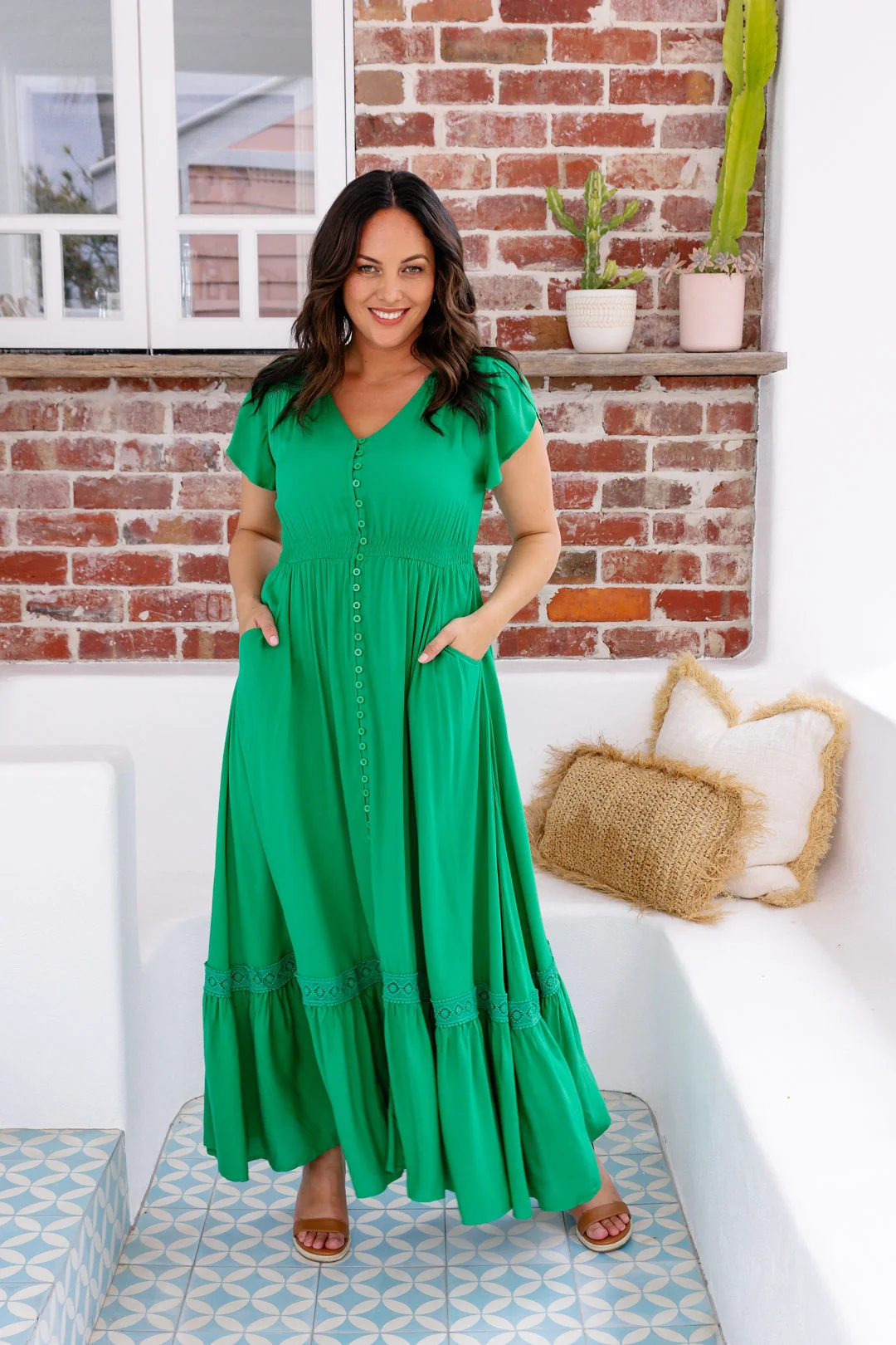 Shayla Maxi Dress in Green