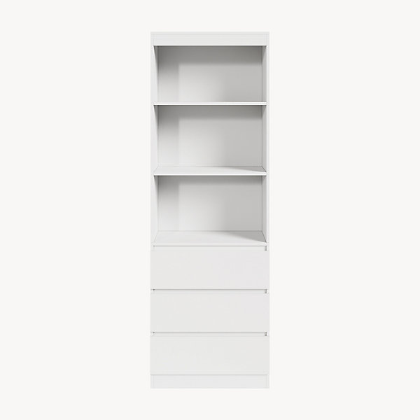 Bibliothèque Les avec 3 tiroirs 180 x 60 x 35 cm blanc en.casa