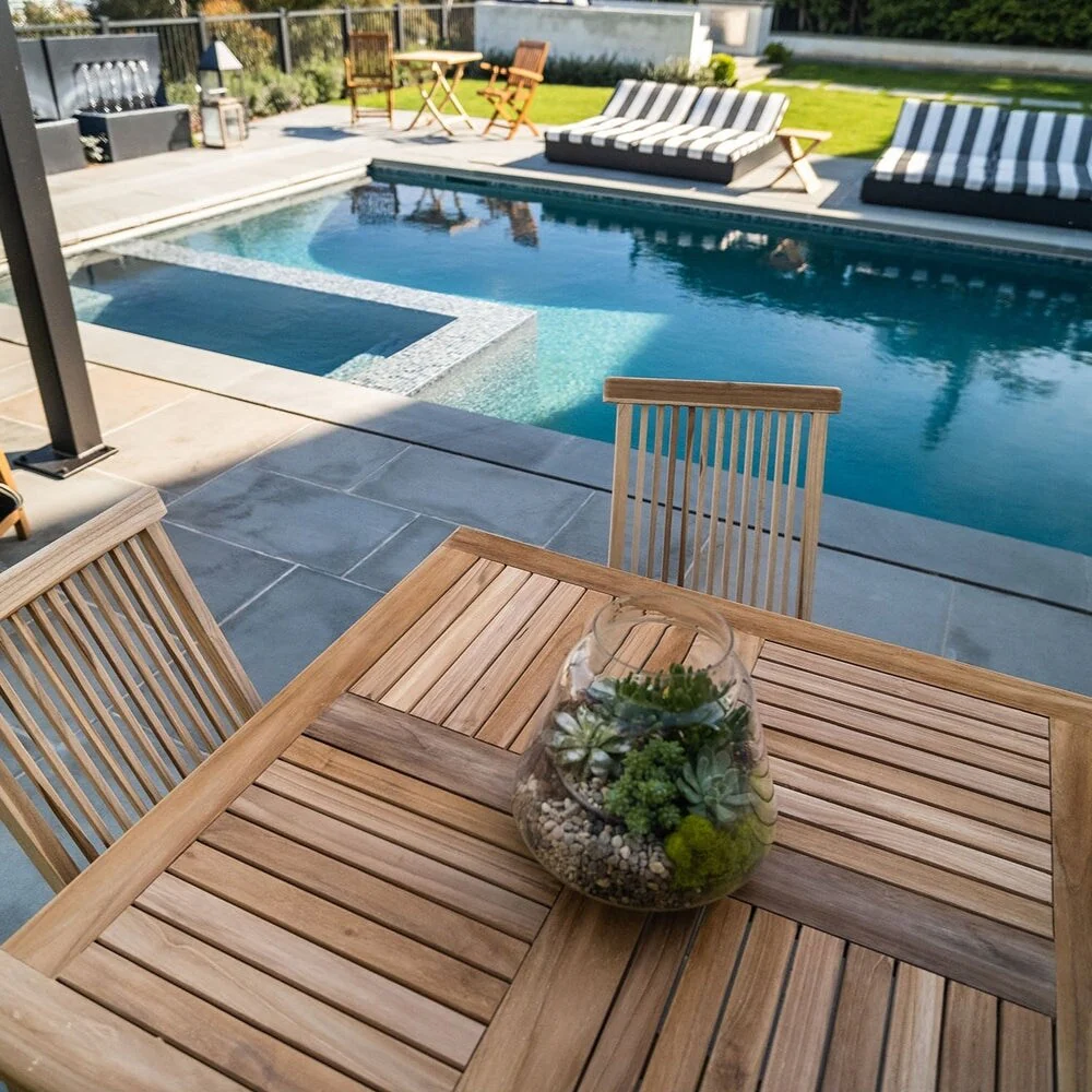 Nordic Teak 39 4-Person Natural Outdoor Square Dining Table