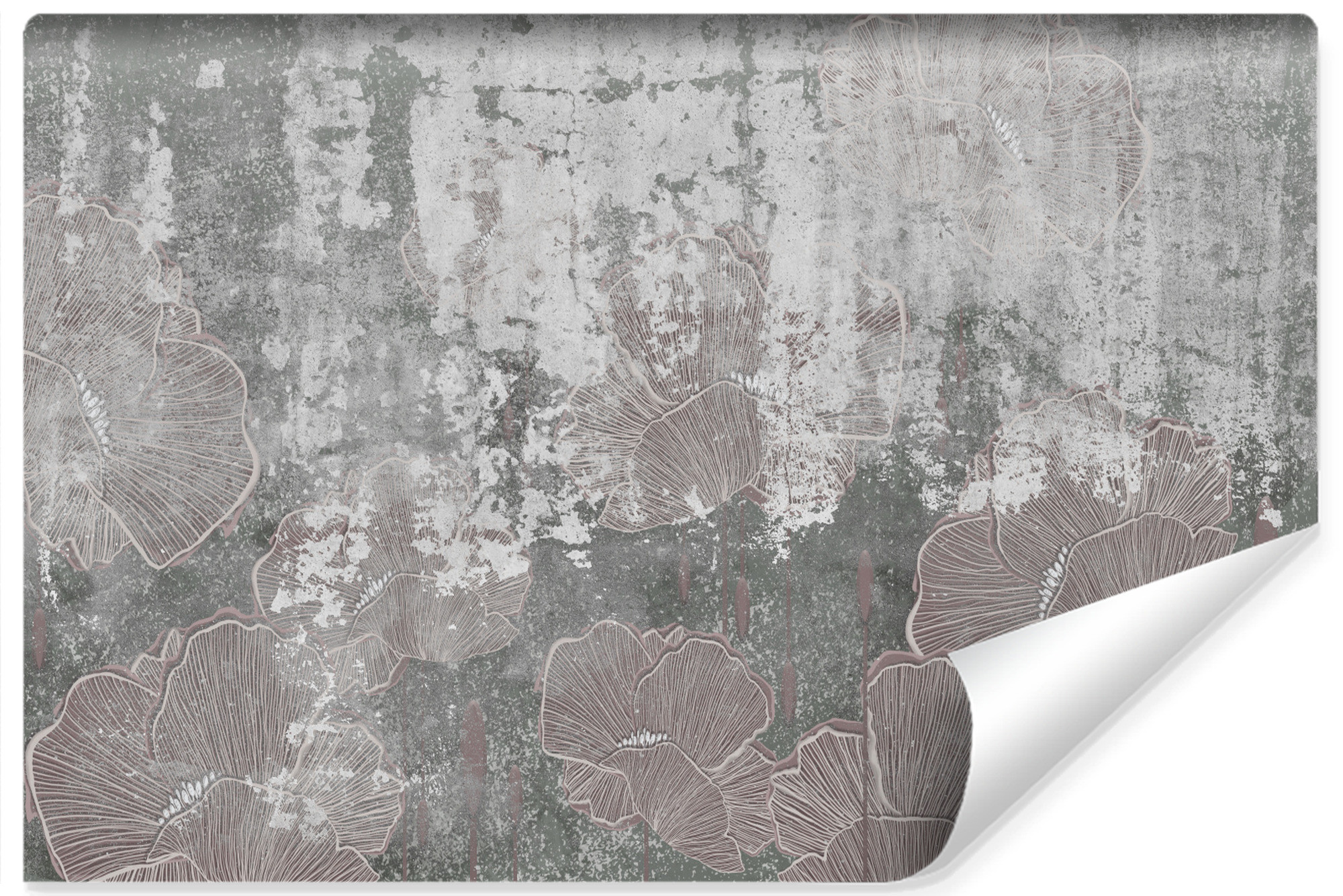 Fototapeta Do Salonu BETON Kwiaty Kamień 90x60cm