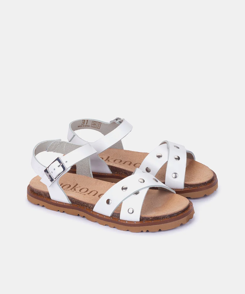 Sandalia plana LUSBO-129 blanco
