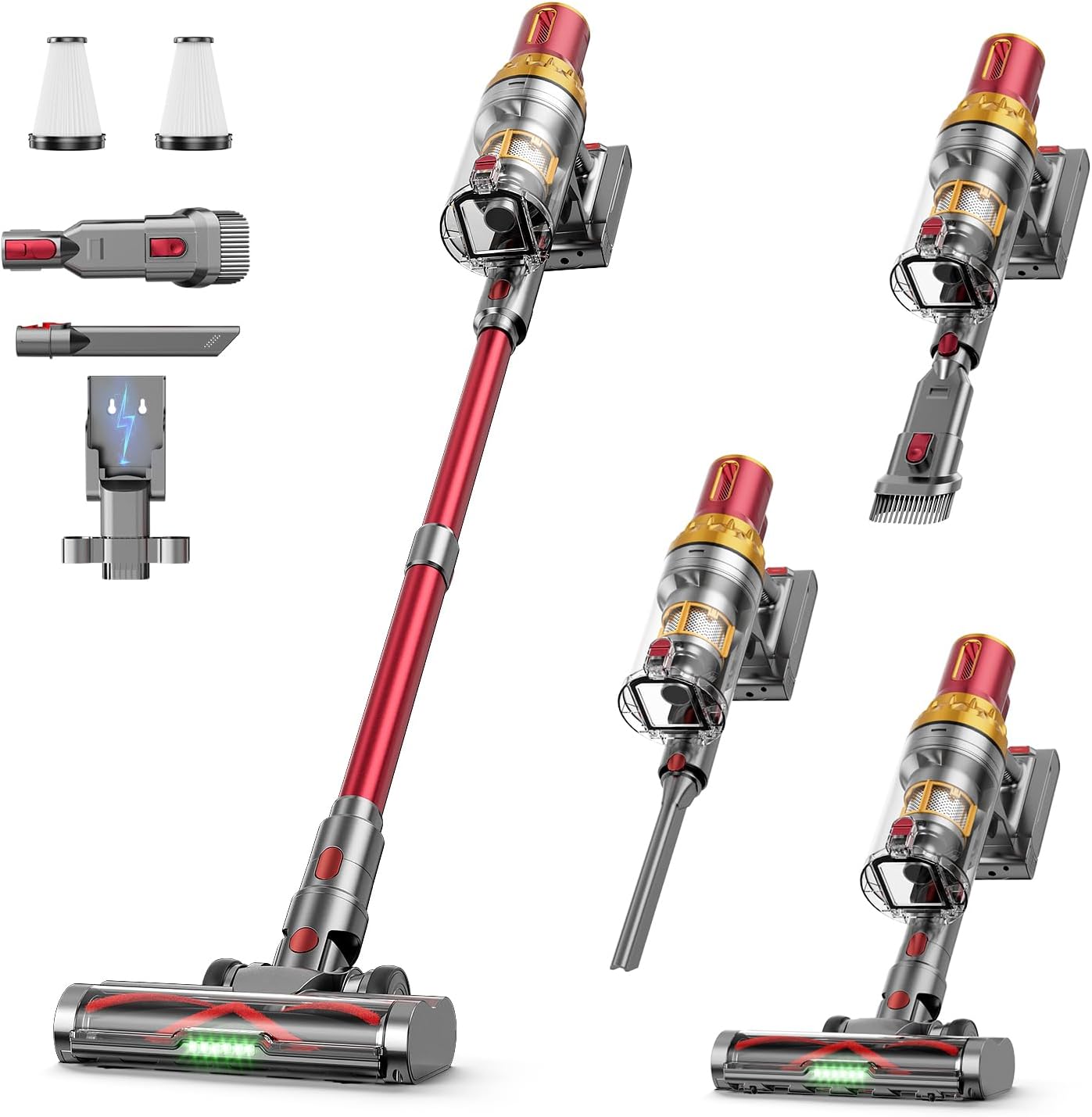 Cordless Vacuum Cleaner, 580W 50Kpa 65Mins Vacuum Cleaner for Home, Stand-Free Stick Vacuum, OLED Display, Auto Scrap Dust Tech, Lightweight, Anti-Tangle Vacuum Cordless for Woodfloor Carpet Pet Hair