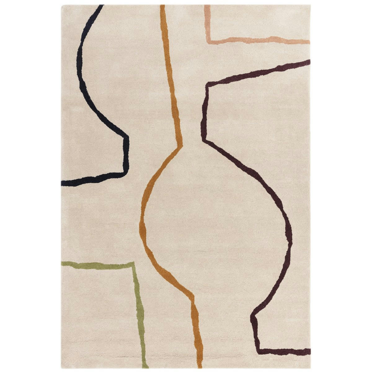 EDGY - Tapis de salon en laine beige 160x230 cm