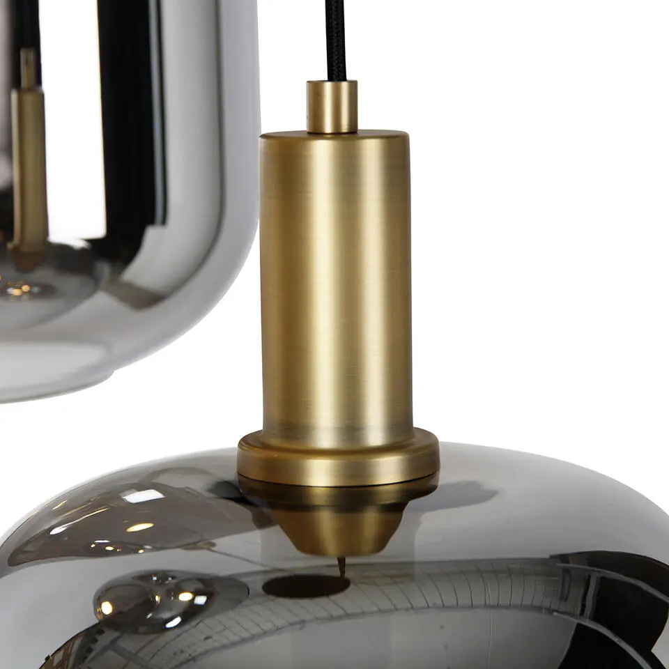 Qazqa hanglamp zuzanna grijs e27