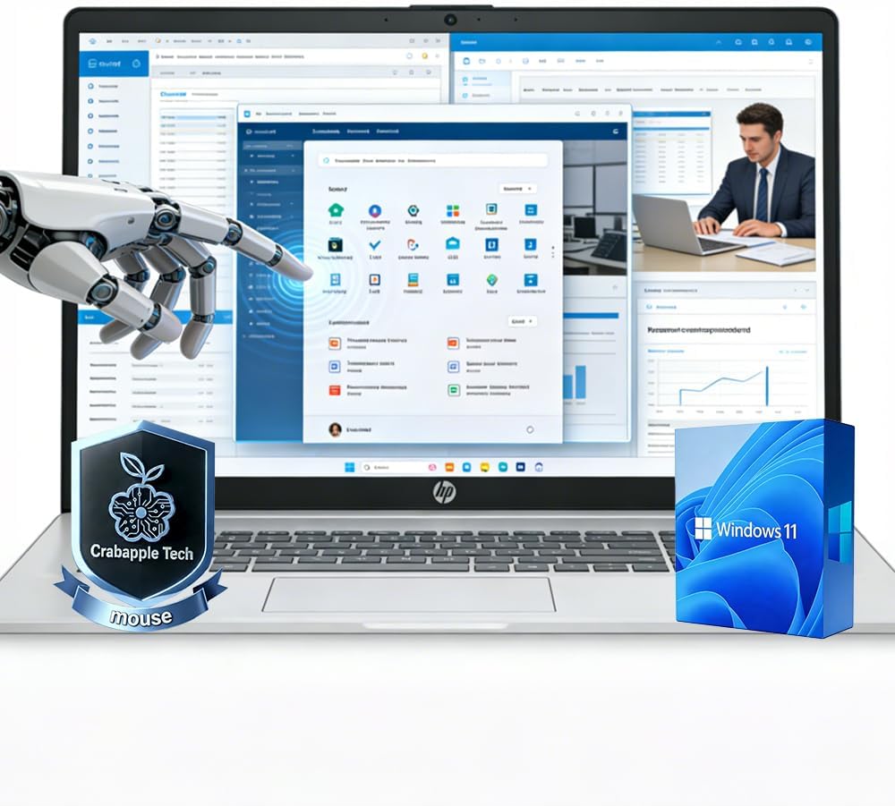 HP 17.3’’ Touchscreen Laptop Computer-Windows 11 Pro for Business & Home Use  8-Cores Intel i3-N305  32GB RAM  128GB eMMC+1TB PCIe M.2 SSD  720 HD Webcam  HDMI  Num Pad  Wi-Fi 6  1 Year Office 365