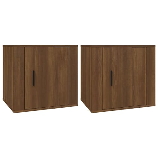 NNEVL Bedside Cabinets 2 pcs Brown Oak 50x39x47 cm