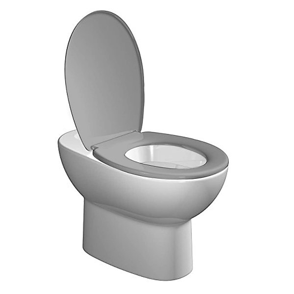 Abattant WC,Couvercle de Toilette avec charnières en Acier Inoxydable,coloris gris-Longueur 45.4 x Profondeur 36.5 cm