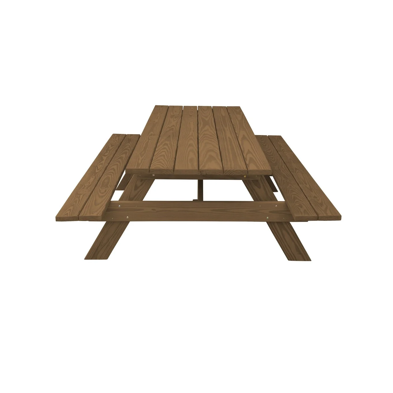 HomeRoots 94 Wood Brown Solid Wood Outdoor Picnic Table