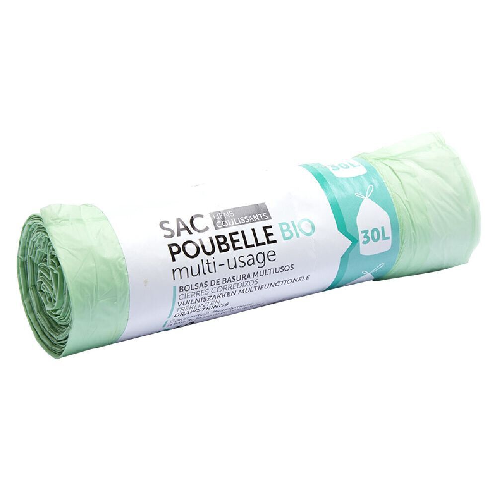 Sac poubelle bio 30L vert x10