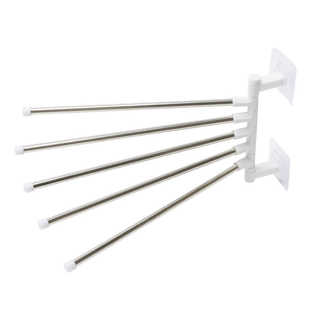 Porte-serviette rotatif 5 branches avec adhésif blanc 26xH16,5cm