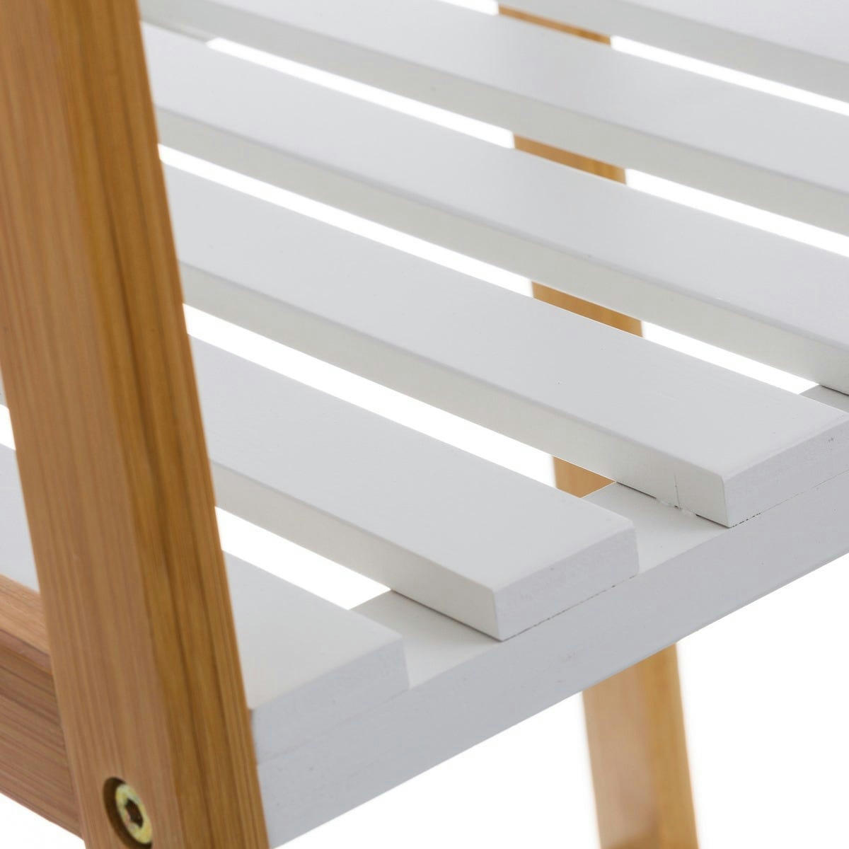 - Étagère salle de bain bambou blanc 4 étages - 34x33x110cm