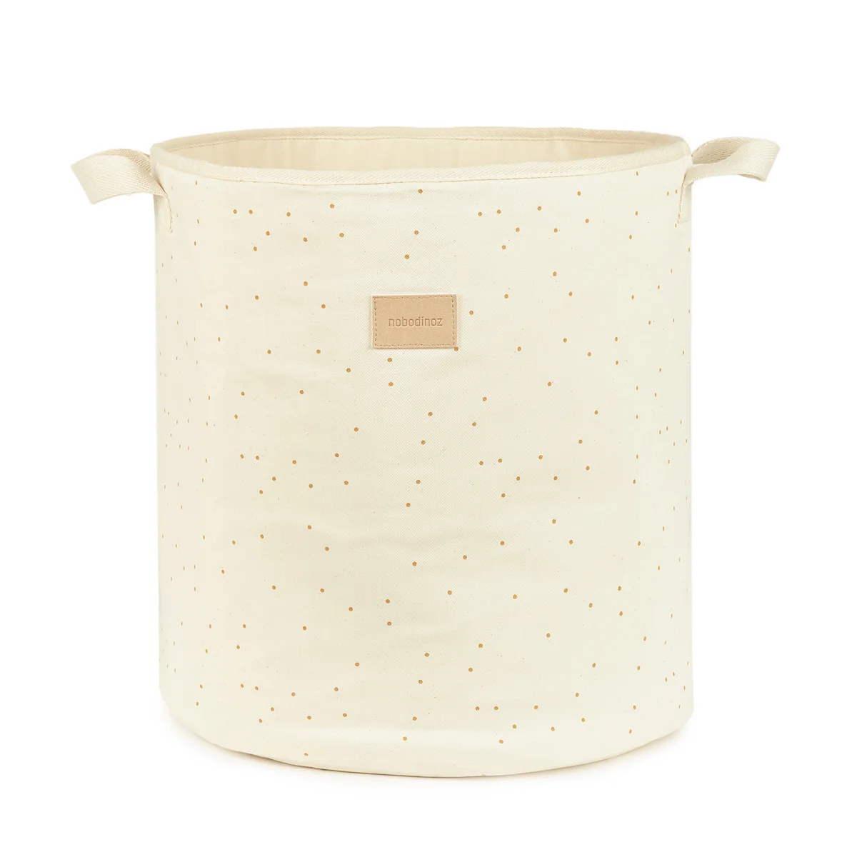 Nobodinoz - Aufbewahrungskorb, Ø 37 x H 41 cm, natural honey sweet dots