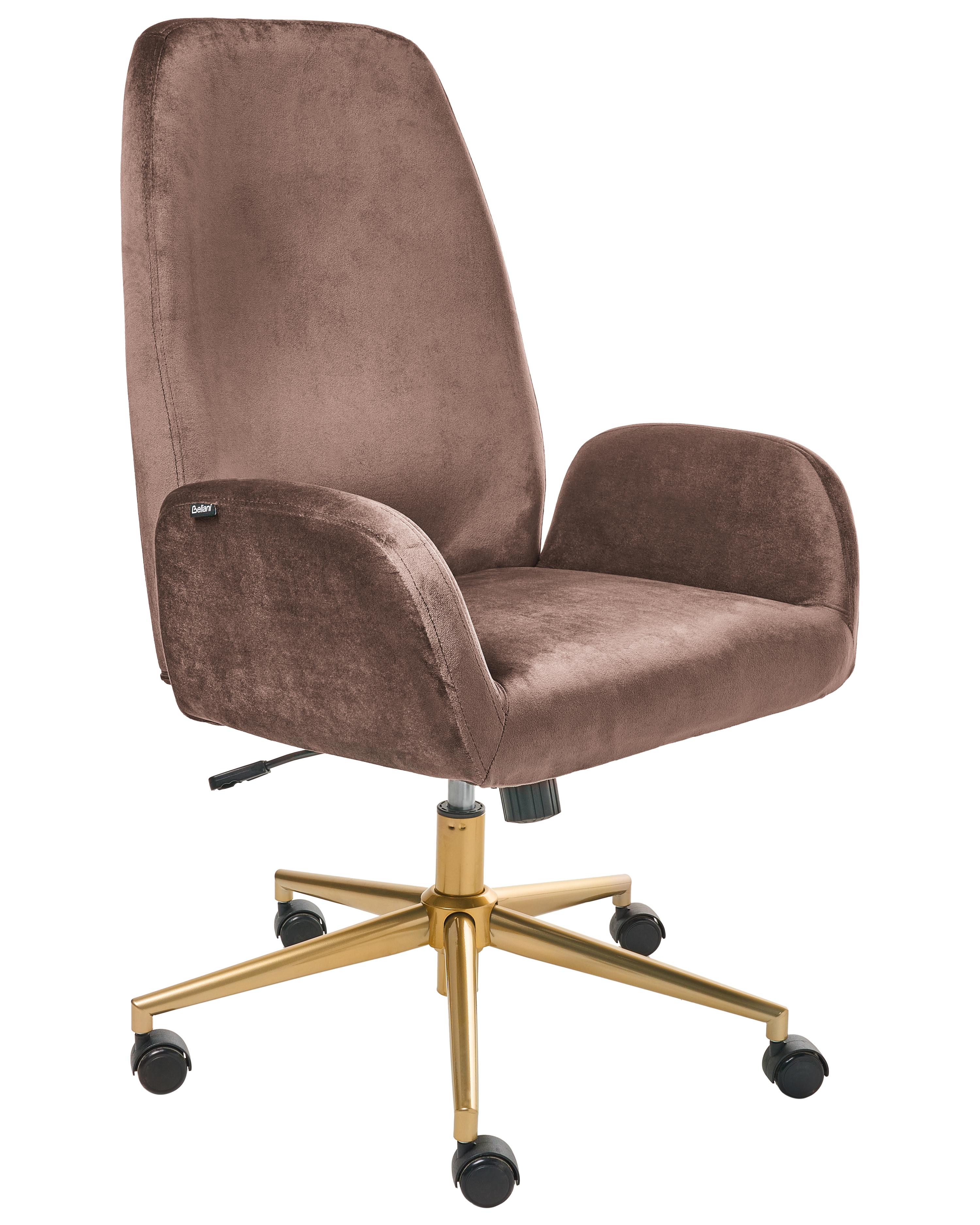 Office Chair CLARE Velvet Brown