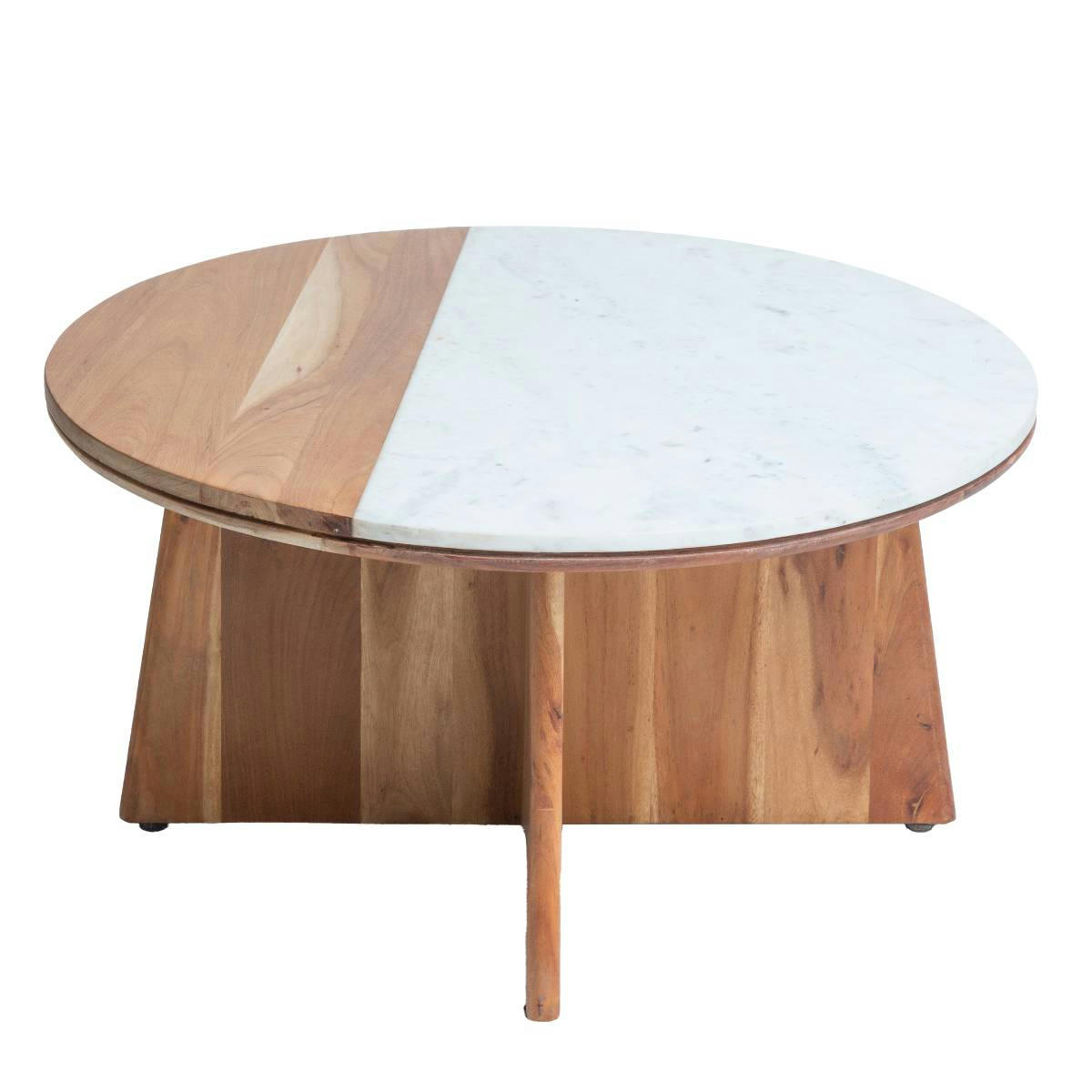 - Table basse en bois marron 80 cm