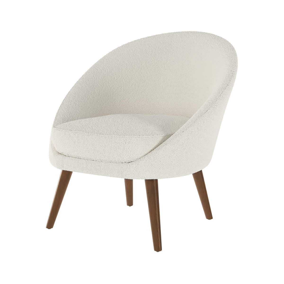 CALYPSO - Fauteuil blanc effet laine bouclette