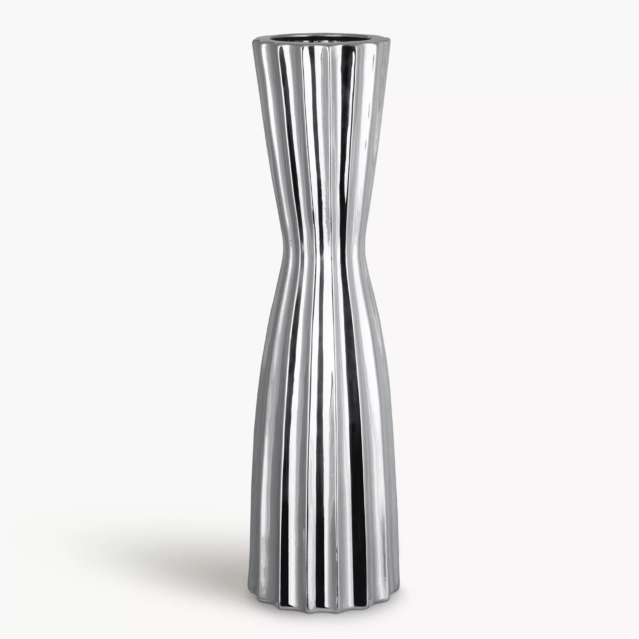 Wazon srebrny dekoracyjny o smukłej formie średnica 17x58 cm LEILA