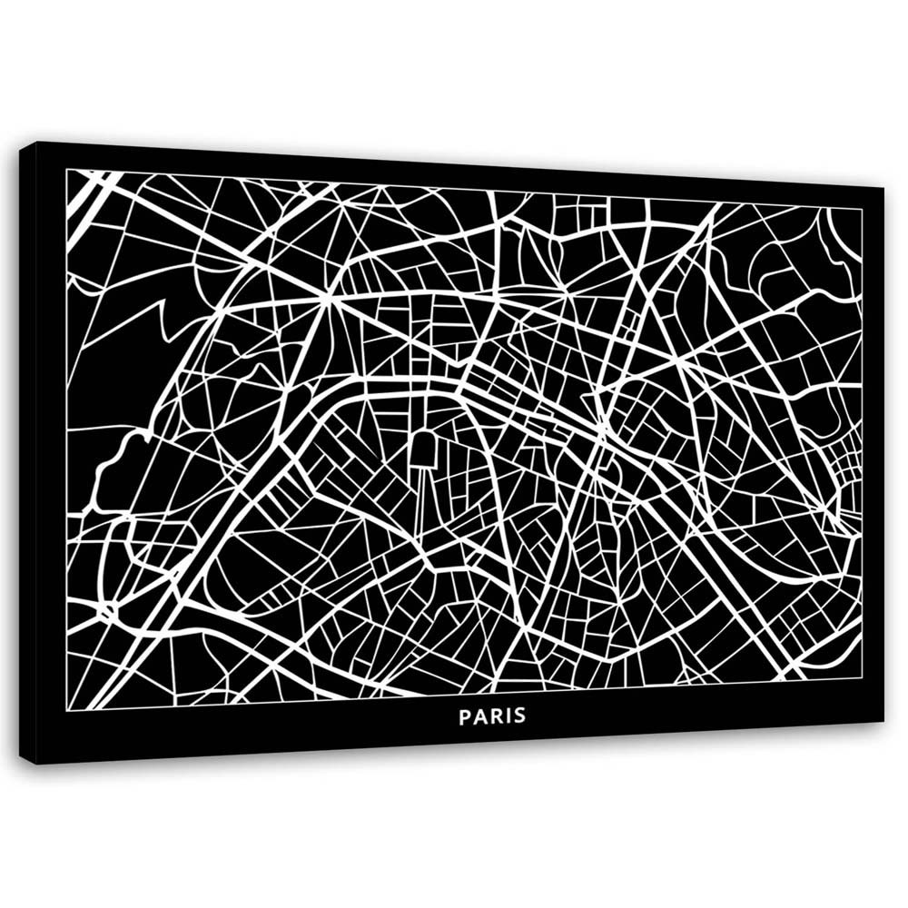 Feeby Obraz na płótnie Plan Paryża ulice 60x40