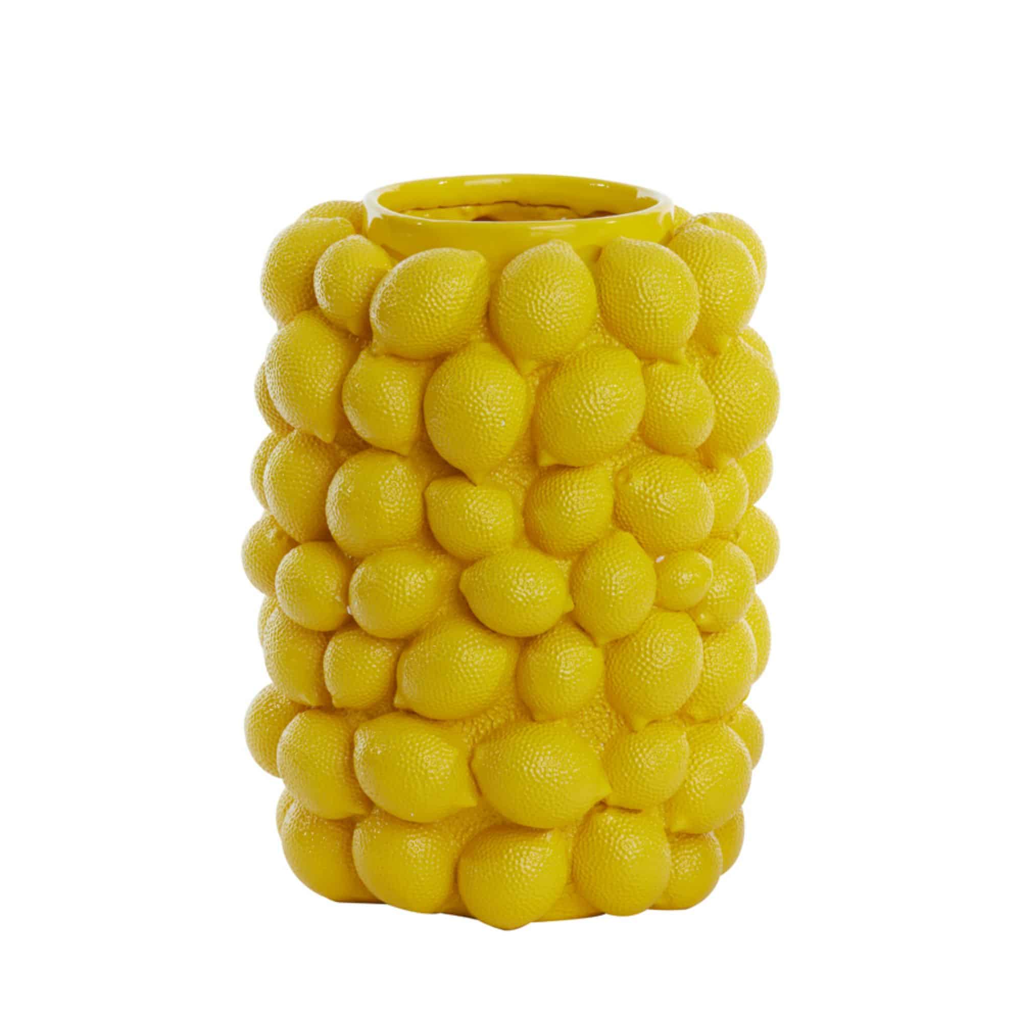 Light & Living vaas Lemon - geel - Ø31cm